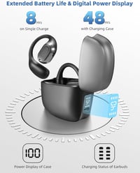 Vízálló ZRUHIG Bluetooth fülhallgató digitális kijelzős tokkal, sportoláshoz 5