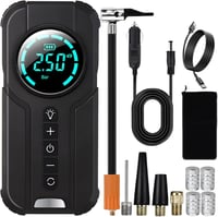 VICKSONGS 180PSI Elektromos Kerékpárpumpa, 7200mAh Akkus Kompresszor Autóhoz, Biciklihez 8