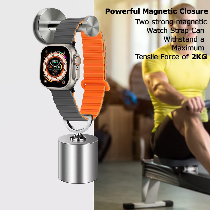 Apple Watch szilikon szíj mágneses csattal - 38-49mm, szürke-narancs