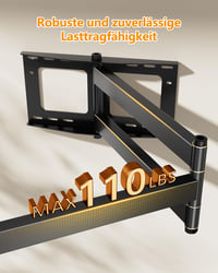 FORGING MOUNT TV Fali Tartó 32-80" Képernyőkhöz, 1090mm Hosszú Kinyúló Karral, 45kg Teherbírás, Dönthető, Forgatható, VESA 600x400mm 5