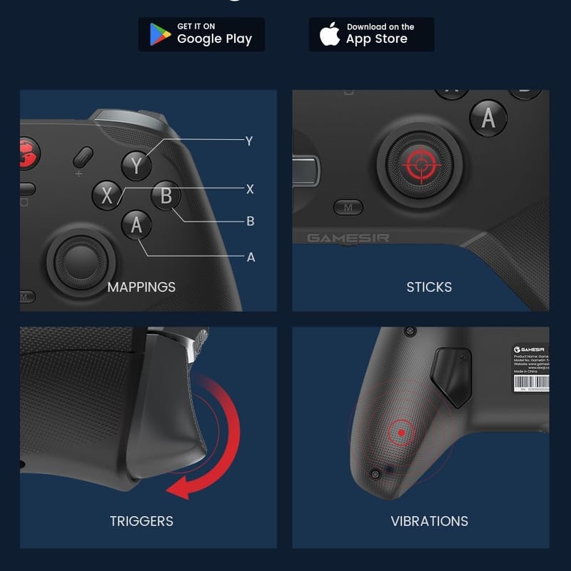 GameSir T4 Cyclone Pro Vezeték Nélküli Kontroller PC/Switch/Lite/OLED Platformokhoz, Hall-Effekt Joystick, Android/iOS/Windows Kompatibilis,