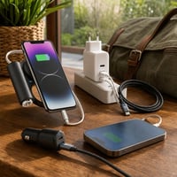 Pachet încărcare Travel: 5000mAh Powerbank + Încărcător 60W + Încărcător auto 42W + Cablu USB-C 1m 1