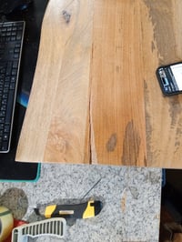 Blat de masă vidaXL din lemn masiv de mango cu margine neregulată — defect, parțial funcțional: blat crăpat pe lungime (stare: vezi a doua imagine) 2