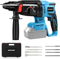 kswiown Akkumulátoros Fúrókalapács Makita 18V Akkumulátorral Kompatibilis - 3,1 Joule, 1150W, 3 Funkciós, Rezgéscsillapítós, LED Világítással 1