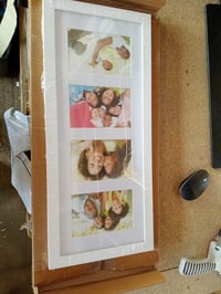 Ramă foto tip colaj Americanflat pentru 4 fotografii de 10x15 cm, Alb, 20x51 cm, cu passepartout — colțul ramei este deteriorat (stare: vezi a 2-a imagine) 2