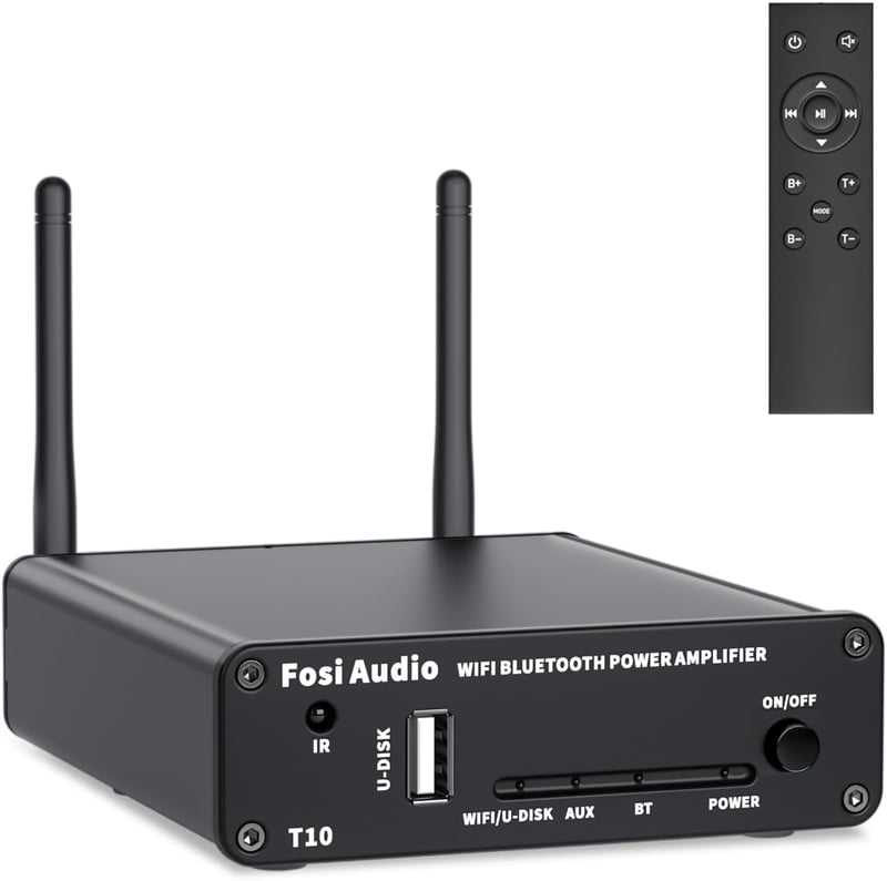 Fosi Audio T10 200W WiFi Bluetooth HiFi erősítő, távirányítóval
