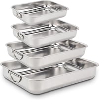 Rozsdamentes ROSSETTO sütőtálca szett 4 db-os, lehajtható fogantyúkkal, 25-40 cm 1