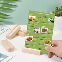 Helweet Fa Menütartó Állvány 10 db - Éttermi Asztali Kártyatartó Fényképtartóhoz, Esküvői Ültetőkártya, Étlap, Képeslap - 10x3x2 cm Fenyőfáb 5