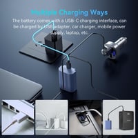 SMALLRIG NP-FZ100 2400mAh akkumulátor Sony A7 IV, A7S III, A6600 kamerákhoz, USB-C töltéssel 6