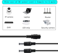 GINTOOYUN 2 db 5.5 x 2.1 mm DC Tápkábel Elosztóval - Biztonsági Kamerákhoz, Megfigyelő Rendszerekhez, DVR-hez és Egyéb Eszközökhöz 3