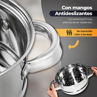 Rozsdamentes acél párolóedény 3L, üvegfedővel, indukciós főzőlapra - 22cm 6