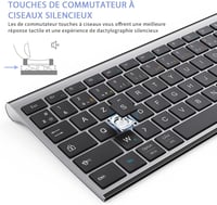 seenda Ultravékony Bluetooth Billentyűzet 3 Csatornával - Újratölthető, Többeszközös Kompatibilitás PC, Tablet, Telefon, iPad Készülékekhez  3