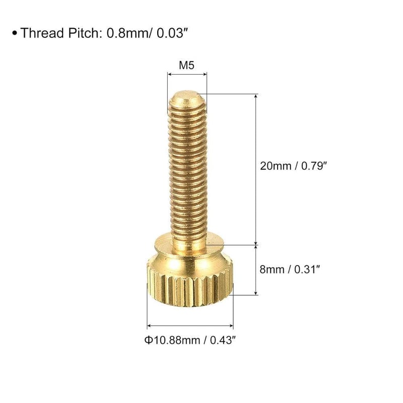 Sourcing Map 5db M5x20mm réz karimás csavar PC alkatrészekhez