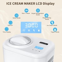 KUMIO Fagylaltkészítő Gép Kompresszorral - 1L Kapacitású Önhűtő Jégkrém és Joghurt Készítő LCD Kijelzővel, Időzítővel, Kivehető Keverőlapátt 5