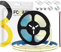 FCOB Természetes Fehér LED Szalag 4000K - Nagy Fényerejű COB 480LED/m, IP65 Vízálló, 5M, 24V, CRI90+, Szabható, Dekorációs Világítás 1