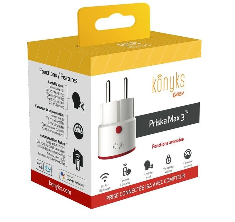 Konyks Priska Max 3 EU WiFi Okosdugó Fogyasztásmérővel - Alexa/Google Kompatibilis