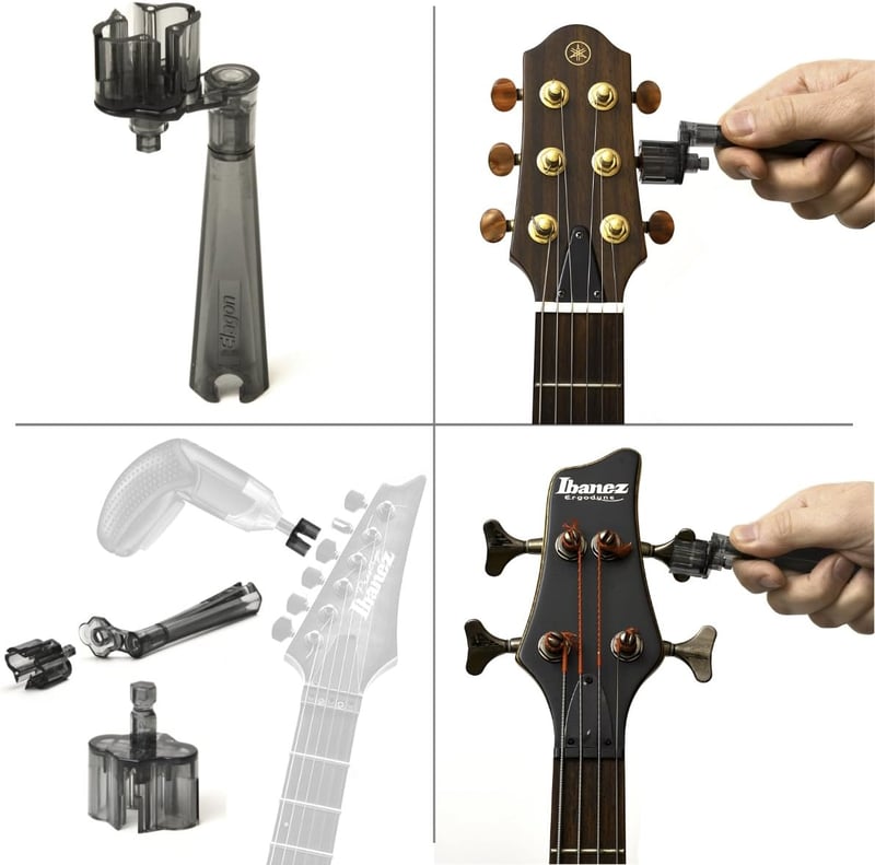 Elagon Guitar Pro Care Kit - Gitárápoló készlet húrtisztítóval, húrkészlettel, 8 imbuszkulccsal, húrtekerővel, húrvágóval és akciómérővel