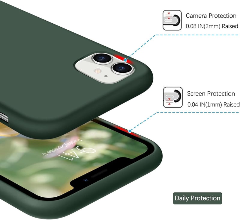 iPhone 11 Vékony Szilikon Tok Kameravédelemmel - Alpesi Zöld