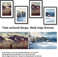 Joyshare Képkeret 30x40 cm - Fekete Fa Keret Akrilüveggel, Paszpartúval, Kétirányú Felfüggesztéssel, Gyerekbiztos, Fotókhoz, Poszterekhez, O 9