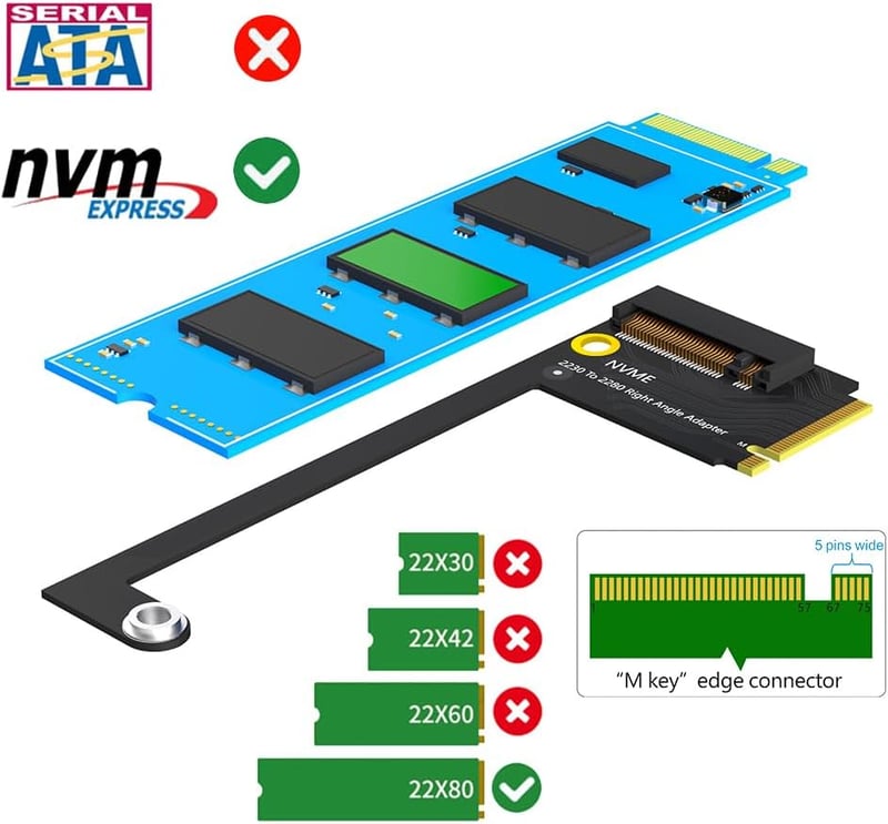 ROG Ally kézi konzol SSD bővítő adapter - 2230-ról 2280-ra, NVME M.2 PCIe 4.0