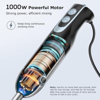 FRESKO 1000W-os Kézi Mixer 12 Sebességgel, 4 az 1-ben Funkció (Újracsomagolt) 8