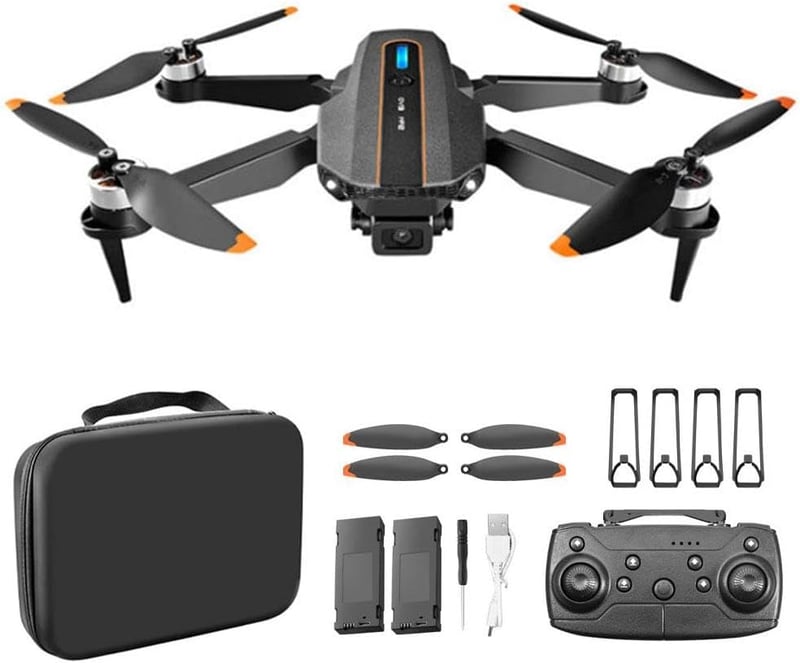 With 8K HD Drón Kettős Kamerával - Optikai Pozícionálás, 2.4GHz Quadcopter, Kefenélküli Motor, Akadályérzékelés, APP Vezérlés, 360° Forgatás