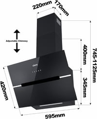 CIARRA 60 cm-es A+++ Energiaosztályú Döntött Páraelszívó, 650m³/h, Érintőképernyős 9