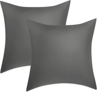 Bedsure szürke cipzáros pamut párnahuzat szett, 80x80 cm, 2 db 1
