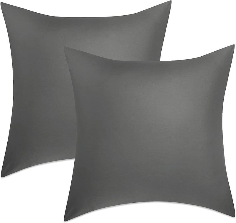 Bedsure szürke cipzáros pamut párnahuzat szett, 80x80 cm, 2 db