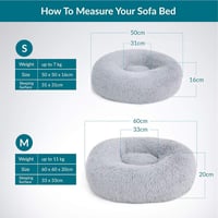 Bedsure Kerek Szürke Puha Macskaágy és Kutyafekhely 60 cm 3