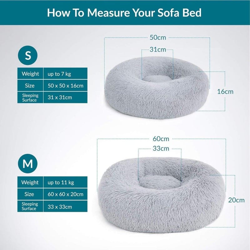 Bedsure Kerek Szürke Puha Macskaágy és Kutyafekhely 60 cm