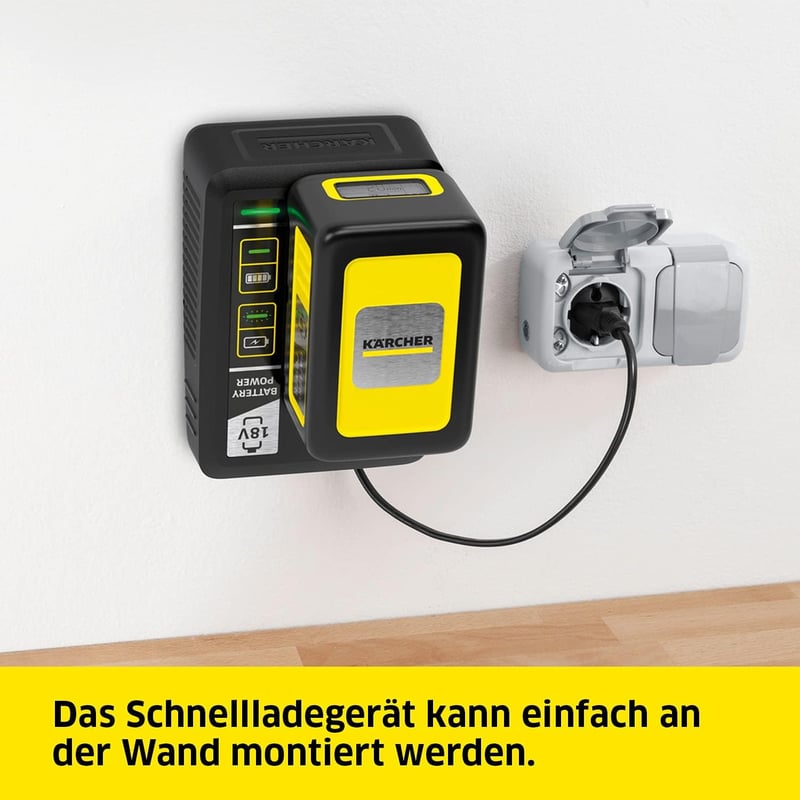 Kärcher Battery Power Starter Kit - 18V/5Ah Akkumulátor és Gyorstöltő Szett Vezeték Nélküli Kerti és Háztartási Gépekhez
