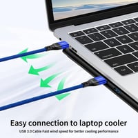 XGMATT 1 méteres kék USB 3.0 kábel, 5 Gbps, HDD és nyomtató kompatibilis 2