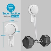 Luxear Erős Tapadókorongos Akasztó Szett 4db - 5kg Teherbírású Fúrás Nélküli Kampók Fürdőszobába, Konyhába, Zuhanyzóba - Újrahasználható Tör 4