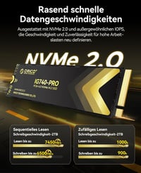 ORICO IG740PRO 2TB M.2 NVMe SSD PCIe 4.0 - 7450 MB/s Sebesség, TLC 3D NAND, Hűtőbordával - Ipari és Otthoni Használatra, Laptop, PC, PS5 Kom 2