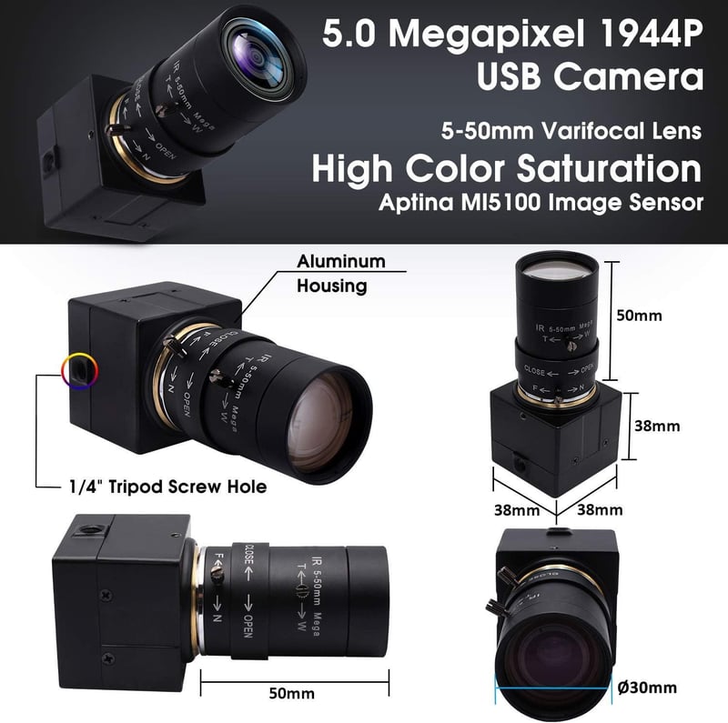 SVPRO 5MP HD Webkamera 10X Optikai Zoommal és Manuális Lencsével