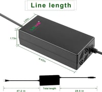 Labtec 54.6V 48V 2A Töltő Kábel 13S Li-ion Akkumulátorokhoz - E-Bike, Elektromos Kerékpár, Hoverboard, Önegyensúlyozó Roller Tápegység 5.5x2 3