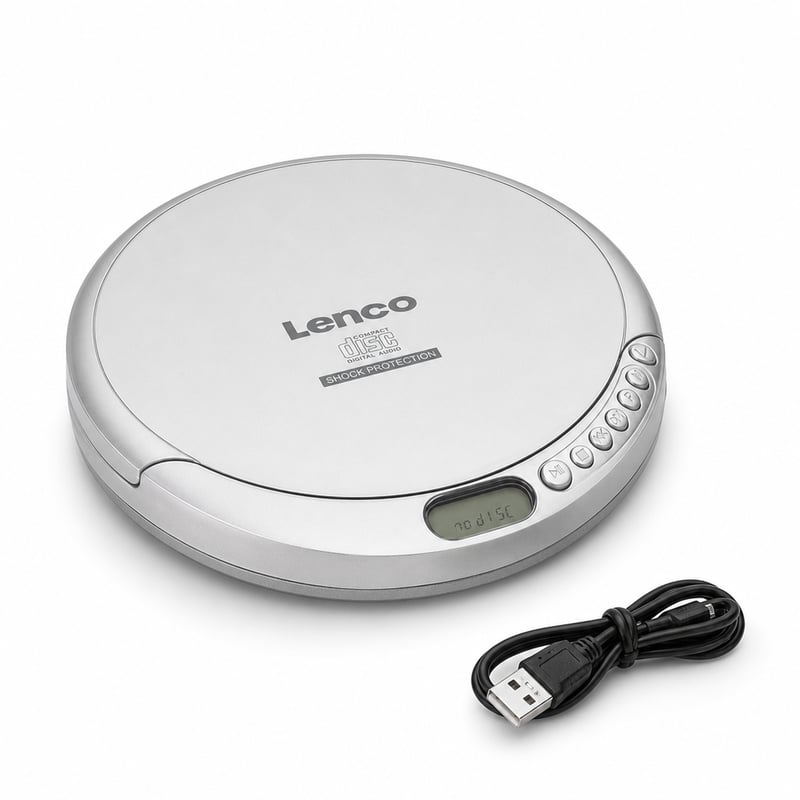 Lenco CD-201SI prijenosni CD player Discman USB — neispravan, za dijelove: ne čita CD, bez slušalica (stanje: vidi drugu sliku)