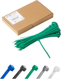Buydefinition 100 db UV-álló zöld kábelkötegelő 200mm x 4.8mm - Kültéri-beltéri nylon kábelrendező kötöző pántok otthonra, irodába, kertbe 1