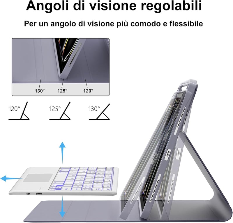 FOGARI iPad Pro 13 hüvelykes M4 2024 Tok Levehető Vezeték Nélküli Billentyűzettel - Tablet Védőtok Apple Készülékhez