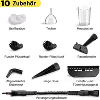 AKPIAN Kézi Gőztisztító 1050W - Hordozható Többfunkciós Gőzölő 10 Tartozékkal, Biztonsági Zárral, Zsír és Szennyeződés Eltávolításához, 350m 5