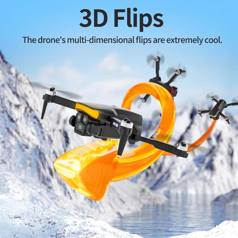 FAKJANK F417GPS 4K Drón GPS Navigációval - WiFi FPV Élő Videó, Automatikus Hazatérés, Követés Funkcióval, 90° Állítható Kamera, RGB LED Vilá