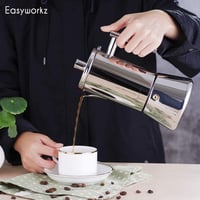 Easyworkz Diego Kotyogós Kávéfőző, Rozsdamentes Acél Olasz Moka Kanna, 6 Csészés 300ml Eszpresszó Főző Indukciós Főzőlaphoz 6