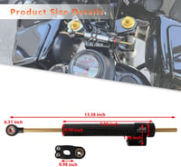 JFG RACING Univerzális Motorkerékpár Kormánystabilizátor 13" - Karbon Szálas, CNC Alumínium, Rezgéscsillapító, GSXR ZX6R FZ1 FZ6 MT03 Kompat 2