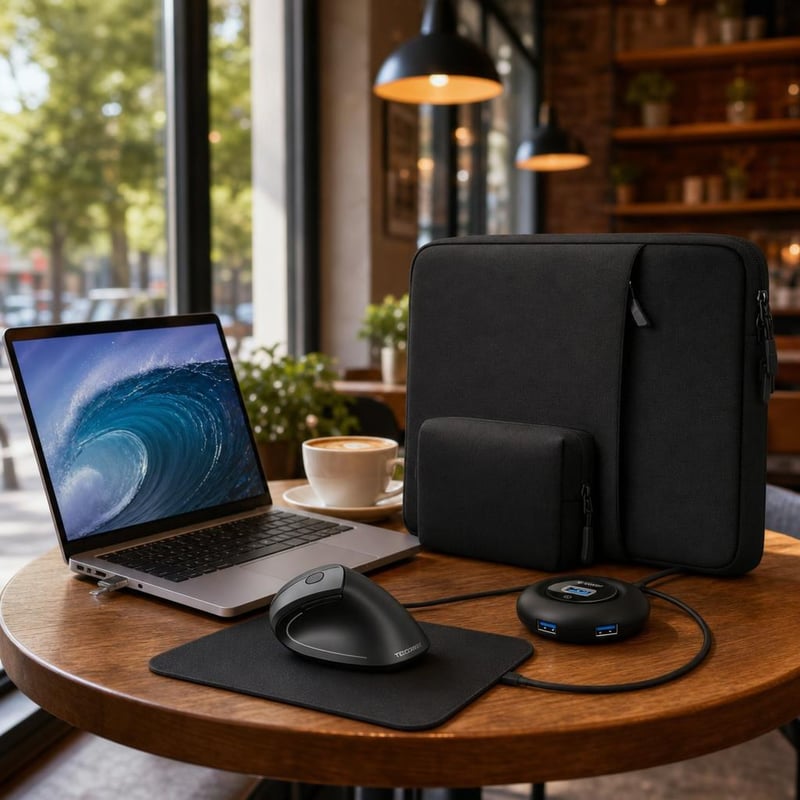 Mobil munkabázis: 16 colos laptop táska + vertikális egér + 4 portos USB hub