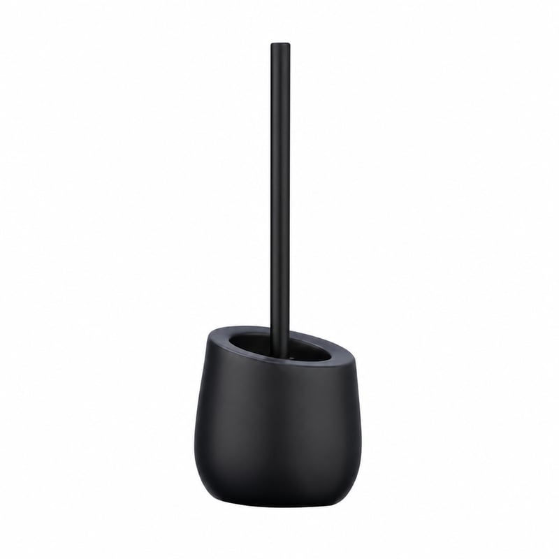 Set perie WC WENKO Badi cu suport din ceramică negru mat, perie din silicon, 40x20x10 cm – fără cap de perie WC (stare: vezi a 2-a imagine)