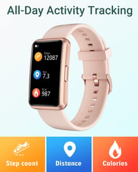 HUAKUA Okosóra Lépésszámlálóval - Nagy Kijelzős, Vízálló Fitnesz Tracker, App Nélkül 4