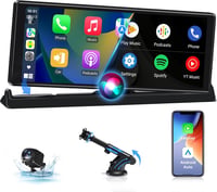 Jansite 10,26" Érintőképernyős CarPlay Android Autós Kijelző Állvánnyal - GPS Navigáció, Tolatókamera, Siri/Google Asszisztens, Vezeték Nélk 1