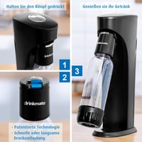 Drinkmate OmniFizz Szódagép - Bármilyen Italt Szénsavasít Hígítás Nélkül, 1L BPA-mentes Palackkal, Automatikus Működés, Piros 3