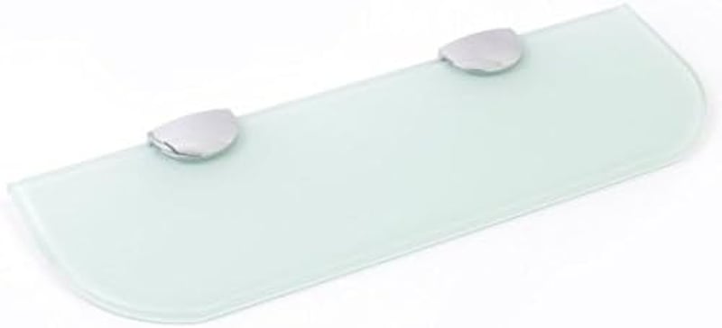 Lekerekített üvegpolc 3 méretben és színben, fürdőszobába, konyhába - fehér, 400x100mm